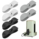 MOLZINY 6 Pezzi Organizer per Cavi Autoadesivo Avvolgicavo Clip Porta Cavi Guida Cavi Riduttore di Lunghezza per Elettrodomestici da Cucina (Nero, Bianco, Grigio)