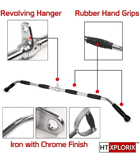 Image of LAT Pull Down Bar 46-Inch - Straight Bar Cable Attachment for Back & Upper Body Strength Training