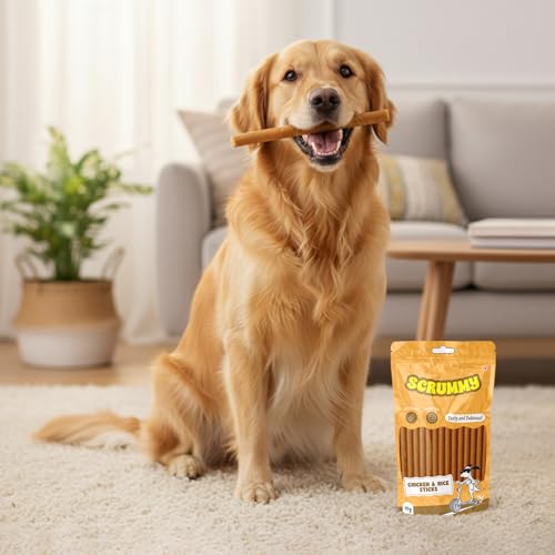 Image of Scrummy Chicken and Rice Sticks Dog Treats, 70g Soft & Tasty Training Snacks | High Protein, Easy to Digest, Healthy Rewards for Puppies & Adult Dogs