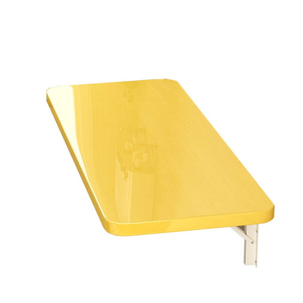 Table à Manger Pliante Murale Jaune 80x50 cm pour Cuisine et Bureau
