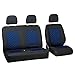 Zakschneider Housses De Siège pour Renault TRAFIC - Ensemble De Housses 1+2 - Couleur Premium Noir avec Effet 3D Bleu