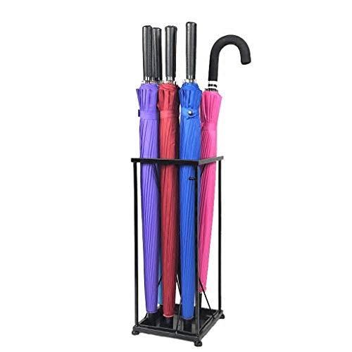 Porte-parapluie support de sol noir avec bac de récupération d'eau