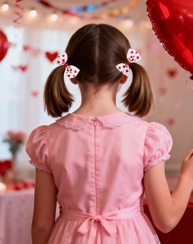 Pinzas para cabello con lazo y corazón, pack de 4 piezas miniatura 3