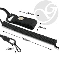 Ganzoo Spiral-Kabel Schlüsselanhänger elastisch mit Karabiner, Safety Lanyard mit Paracord-Mantel, Schlüsselband, Stretch Fang-Riemen, RSG Halterung für Polizei, Bundeswehr, Hausmeister, braun – Ansicht 3