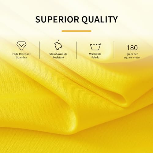 Image of Outpain 4Pack Yellow 6ft x 72in Rectangle Spandex /Polyester Blend Tablecloths for Standard Folding Tables - Wrinkle, Stain & Fade Resistant - Perfect for Multiple Occasions
