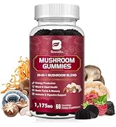 Super Mushroom Complex Gummies, 20-IN-1 Lion's Mane Supplement Gummies - Mushroom Supplement with...