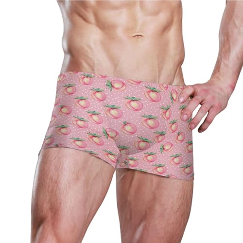 Pink Peach Mens Swim Trunk Swimwear Bathing Suit Swim Brief Square Leg Board Short S B04045393