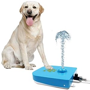 Royal Tails Dog Water Fountain Step On Paw Activated Dispenser Sprinkler for Fresh Drinking Water Adjustable Pressure Flow 1m Hose Included