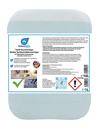 KaiserReinTextil-Grundreiniger Starker Sprühextraktionsreiniger 10 L Teppichreiniger Polsterreiniger Textilreiniger flüssig Konzentrat für