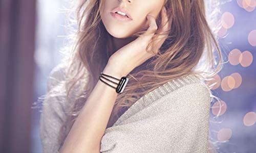Fastgo Black Compatible With Apple Watch Band For Women 40Mm 41Mm 38Mm 44Mm 45Mm 49Mm Ultra, Tassel Cool Chains Metal Bracelet Stainless Steel Thin Cuff Wristband For Iwatch Se Series 8 7 6 5 4 3 2 1 #TOP5