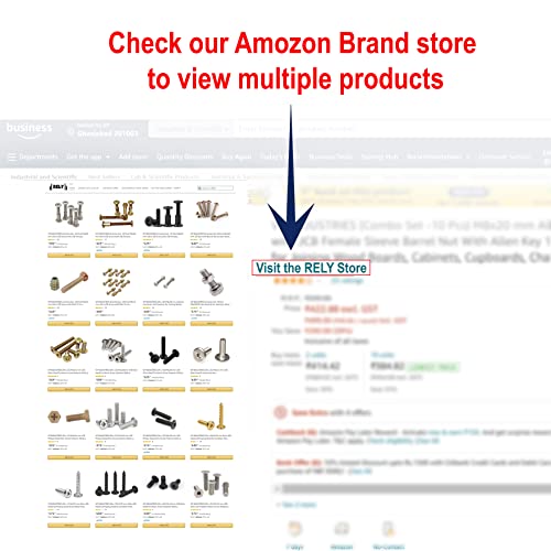 Image of Rely⇒VP INDUSTRIES (Pcs-25) M6x20 mm Button Head Cap Screw Stainless Steel Grade 304 | Allen Round Mushroom Head Screw with Allen Key 1 Pc