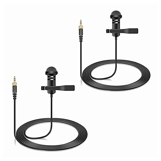 2-Pack Lavalier Lapel Microphone Compatible with Sennheiser Wireless System Bodypack Transmitter, Omnidirectional Condenser Mic for YouTube, Lectures, Living Performance
