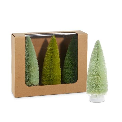 RAZ Imports 4220017 Green Bottle Brush Trees, Set of 3