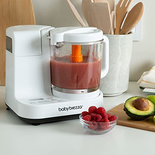 Baby Brezza Glass Baby Food Maker – Cooker And Blender To Steam And Puree Baby Food For Pouches In Glass Bowl - Make Organic Food For Infants And Toddlers – 4 Cup Capacity #TOP6