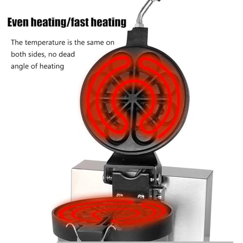 Máquina eléctrica para Hacer Hamburguesas y gofres, Placas antiadherentes comerciales, Control de Tiempo y Temperatura, Ideal para Hacer gofres y sándwiches de Helado, 4,4