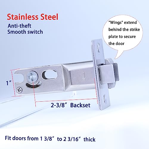 Candado para Puerta Corredera con Manilla Empotrada Dontay, Juego de 2, con Llave Iguales para Puerta de 1 3/8'' miniatura 7