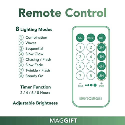 Maggift 304 Led Curtain String Lights, 9.8 X 9.8 Ft, 8 Modes Plug In Fairy String Light With Remote Control, Christmas, Backdrop For Indoor Outdoor Bedroom Window Wedding Party Decoration, Warm White #TOP6