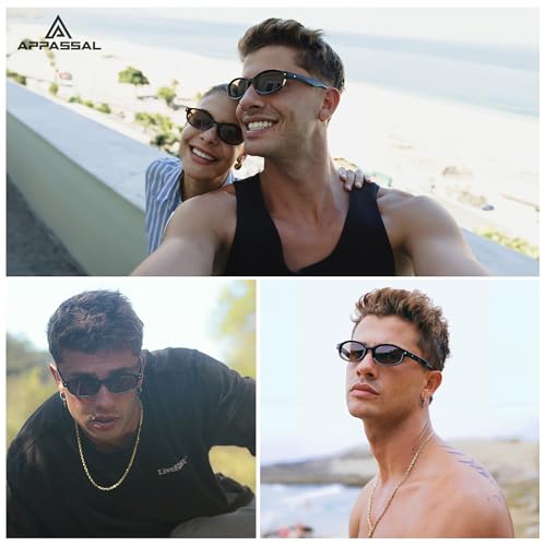 Retro 90s Oval Sunglasses for Women Men Y2K Slim Design Cateye Shades Trendy Sunnies AP36713