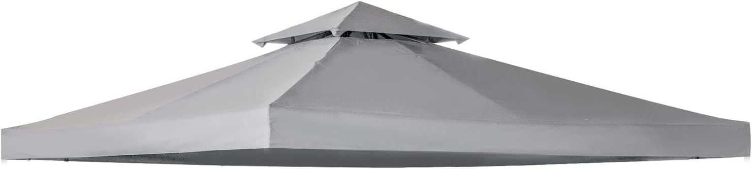 2 Tier Gazebo Replacement Top Cover,Large Size 3X3 m Garden UV Resistant Waterproof Canopy,Heavy Duty Double Tiered Gazebo Pavilion Roof Protection for Yard Patio Garden Outdoor Canopy Sunshade