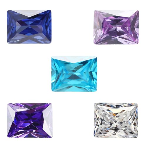 Pierre de zircone cubique tanzanite et lavande rectangle pour concevoir un cadeau unique
