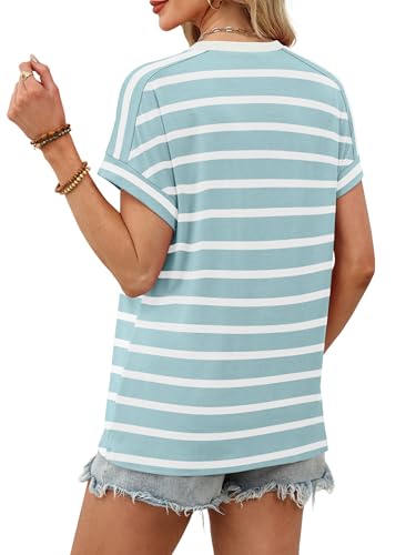 Image of WIHOLL Womens Tops Short Sleeve Shirts Summer Outfits 2026 Spring Dressy Casual Clothes Clothing