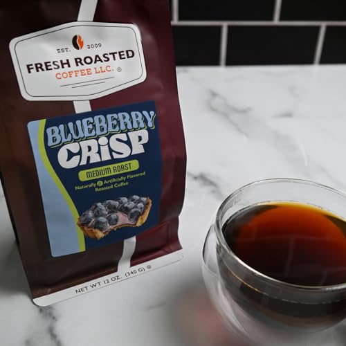 Image of Fresh Roasted Coffee, Blueberry Crisp Flavored Drip Ground Coffee, Medium Roast, Kosher, 12 oz