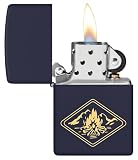 Zippo Campfire Zapalniczka Sztormowa, Grawerowanie Laserowe, Wielokrotnego Użytku, do Napełniania, Wiatroodporna Konstrukcja, Pudełko na Prezent, Wykonano w USA, Kolor Granatowy Matowy (Navy Matte)