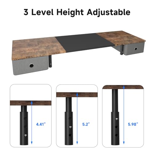 Ordinateur et double écran surélevés grâce au support Suptek avec tiroirs de rangement - 4