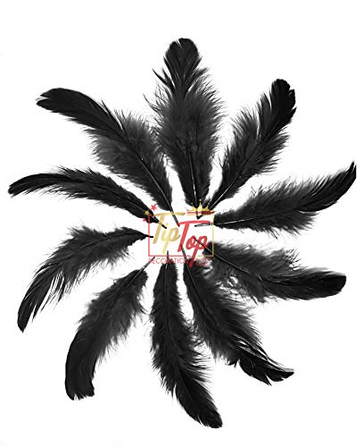 Image of TIPTOP DECORATION Natural Dyed Feathers 10 cm (80 pieces) (Black)