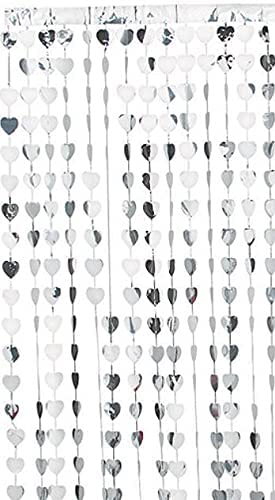 Konsait 4 Pack Foil Fringe Curtains Christmas Photo Backdrop, Red and Green Metallic Shimmer Curtain Photo Props Background for Birthday Celebrations Christmas Party Decorations