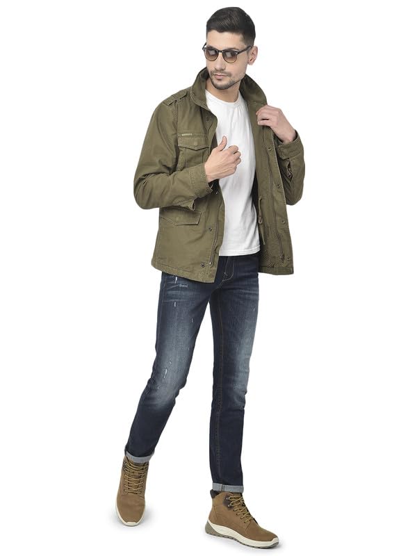 Image of Woodland Men Long Sleeves Open Front Regular Fit Polyester Standard Length Jackets