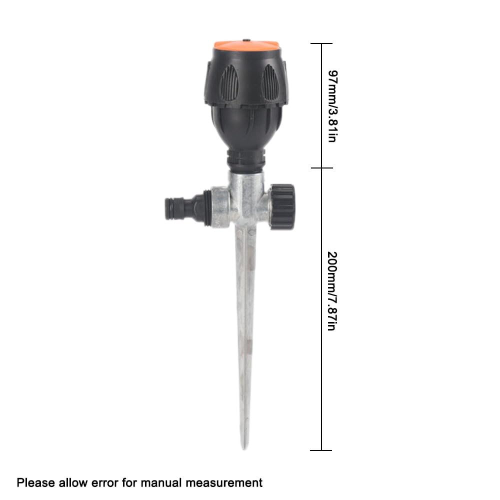 Mag Rasensprenger, Gartenbewässerung, Rasendüse, Metall-Impakt-Impuls-Wassersprinkler für Garten, Rasensprenger, Spike, Bewässerung von Pflanzen, Blumen, Gemüse, 4 Stück