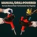 50 FT Drain Snake Hair Drain Clog Remover, Manual Or Powered, Plumbing Snake With Drill Adapte,Unclog Sink Drain Tool, Drain Auger for Toilet、Shower、Kitchen、Sink, No Auto Retract Or Feed, Red