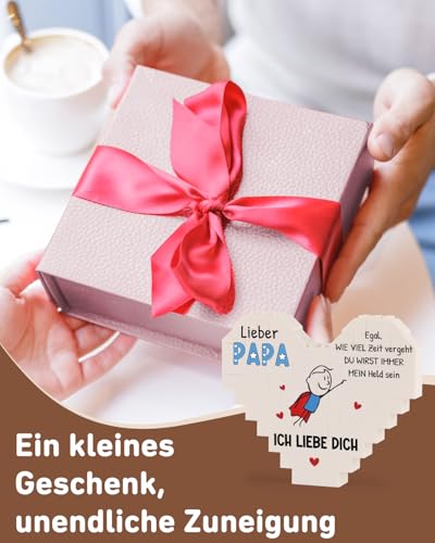 Blumuze Vatertagsgeschenke für Papa Geschenk, Herzförmige Dekoschild Geschenke für Papa,Papa Geschenk Geburtstag,Weihnachten Geburtstagsgeschenk für Papa,Beste Vater Geschenkidee