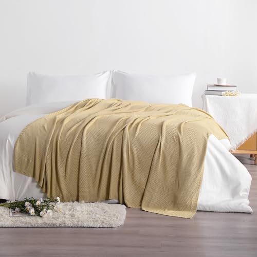 Image of NTBAY Rayon Derived from Bamboo Knit Throw Blanket, 51 x 67, Khaki