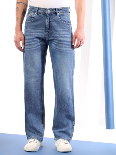 Image of KOTTY Mens Solid Mont Blanc Blue Coin Pocket Jeans
