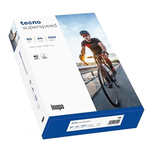 Inapa Tecno Superspeed Kopierpapier A4 weiß 80g, Packung a 500 Blatt A4