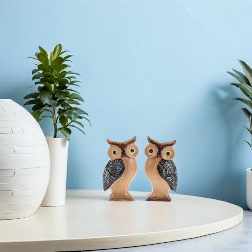 Búhos decorativos de madera compactos: decore su mesa de estudio sin perder espacio 7