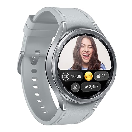 Image of (Refurbished) Samsung Galaxy Watch6 Classic LTE (47mm, Silver, Compatible with Android only)