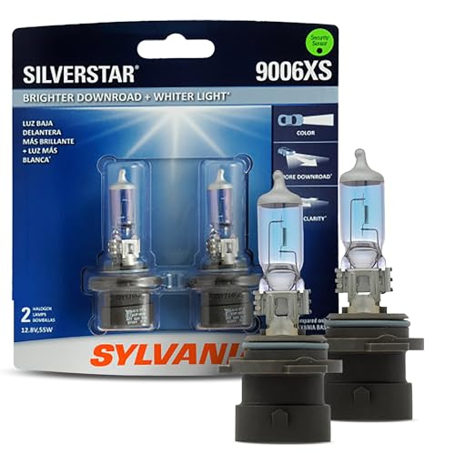 SYLVANIA - 9006XS SilverStar - High Performance Halogen Headlight Bulb, High Beam, Low Beam and Fog Replacement Bulb, Brighter Down Road with Whiter Light (Contains 2 Bulbs)