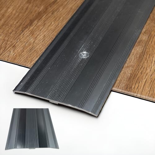 Grandismo® Extra Wide Cover Strip Standard 3ft / 0.9metres / 90cm / 90mm Length Screw-Down 61mm Threshold Trim for Joining Carpet to Carpet - Grey