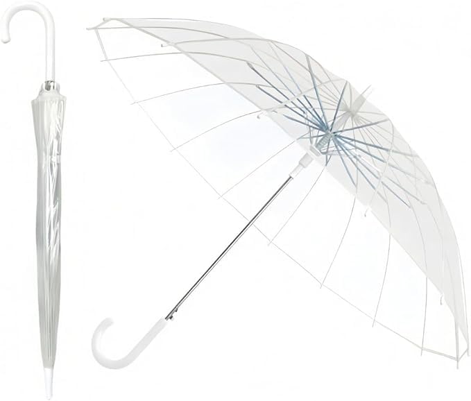 Parapluie cloche transparent idéal pour un mariage pluvieux ou un événement chic en plein air