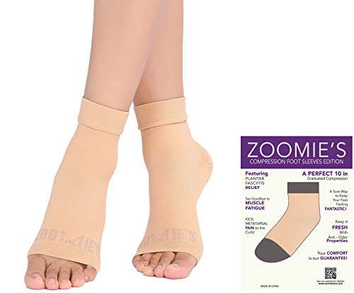 Zoomie's Plantar Fasciitis Socks - Heel, Arch Support Socks, Achilles Tendon and Ankle Support Brace - Foot Sleeve - 1 Pair (Sand, Medium) - See Size Chart