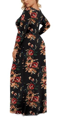 Image of LONGYUAN Women's Plus Size Maxi Dresses for Curvy Women Casual Long Dress XL-6XL