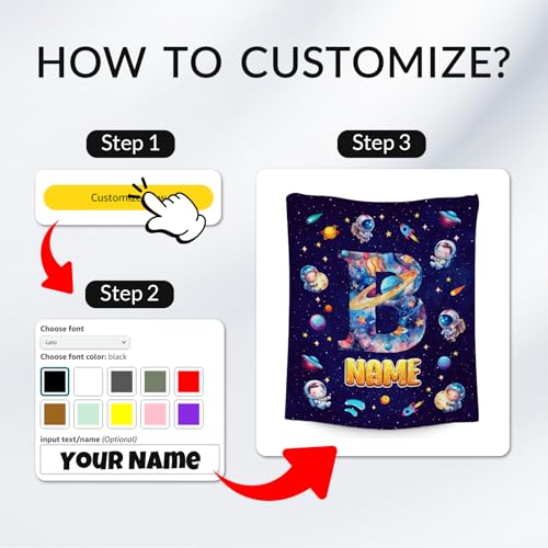 Boys Blankets - Personalized Planet Gifts for Kids - Cozy Lightweight Throw Blanket for Sofa & Bedroom Decor