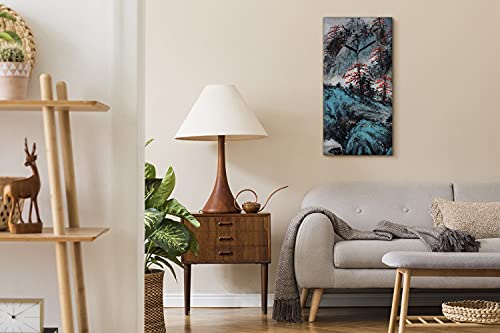 Horloge sur Toile sans Tic-Tac pour Salon et Chambre Image Arbre Brouillard
