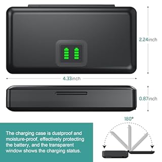 NB-13L Battery(2 Pack) and Charger(2CH) Set,Camera Accessories for Canon G9X,G5X,G1X G7X Mark II/III,SX620/SX720/SX730/SX740 HS, EOS M10/M100/M6,Replacement Rechargeable Lithium Ion Batteries Case