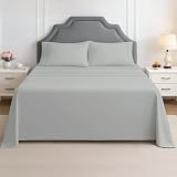 Picture of Shreem Linen RV Sheet Sets, 30x75 Bunk, Light Grey Solid - Fits Mattresses up to 8 Inches Deep, 4 Piece RV Bed Sheets for Campers, Motorhomes, and Travel Trailers (Light Grey)