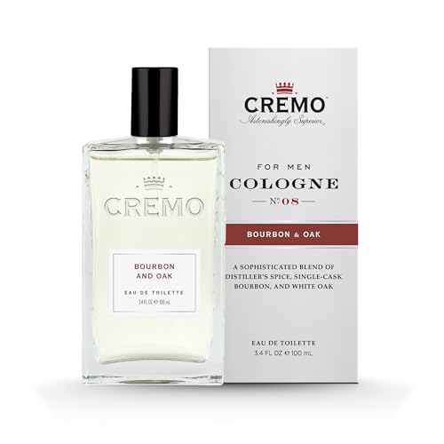 CREMO Eau de Toilette pour Homme 100ml Bourbon & Oak - Parfum épicé - Cadeau pour Homme