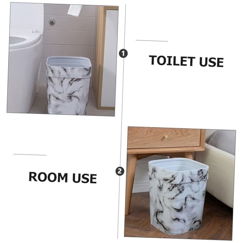 Caneca de basura rectangular de plástico blanco miniatura 7